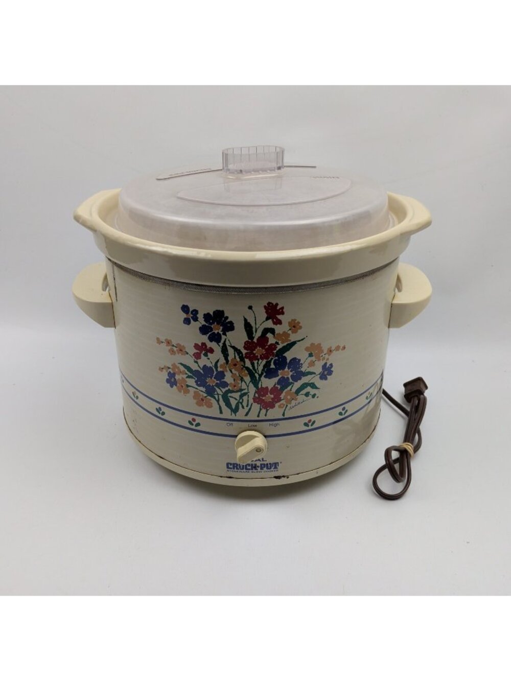Vintage Crock Pot Rival Floral Removable Stoneware Slow Cooker Model 3656 Read